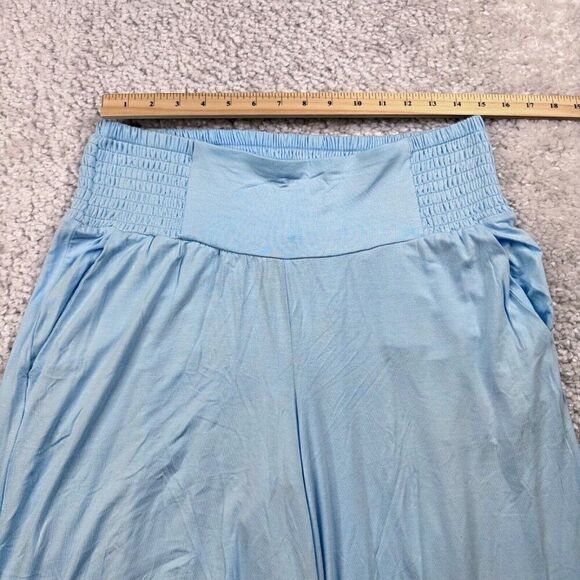 Torrid High Rise Smocked Pull On Wide Leg Pants Blue 1X NEW - Picture 9 of 13